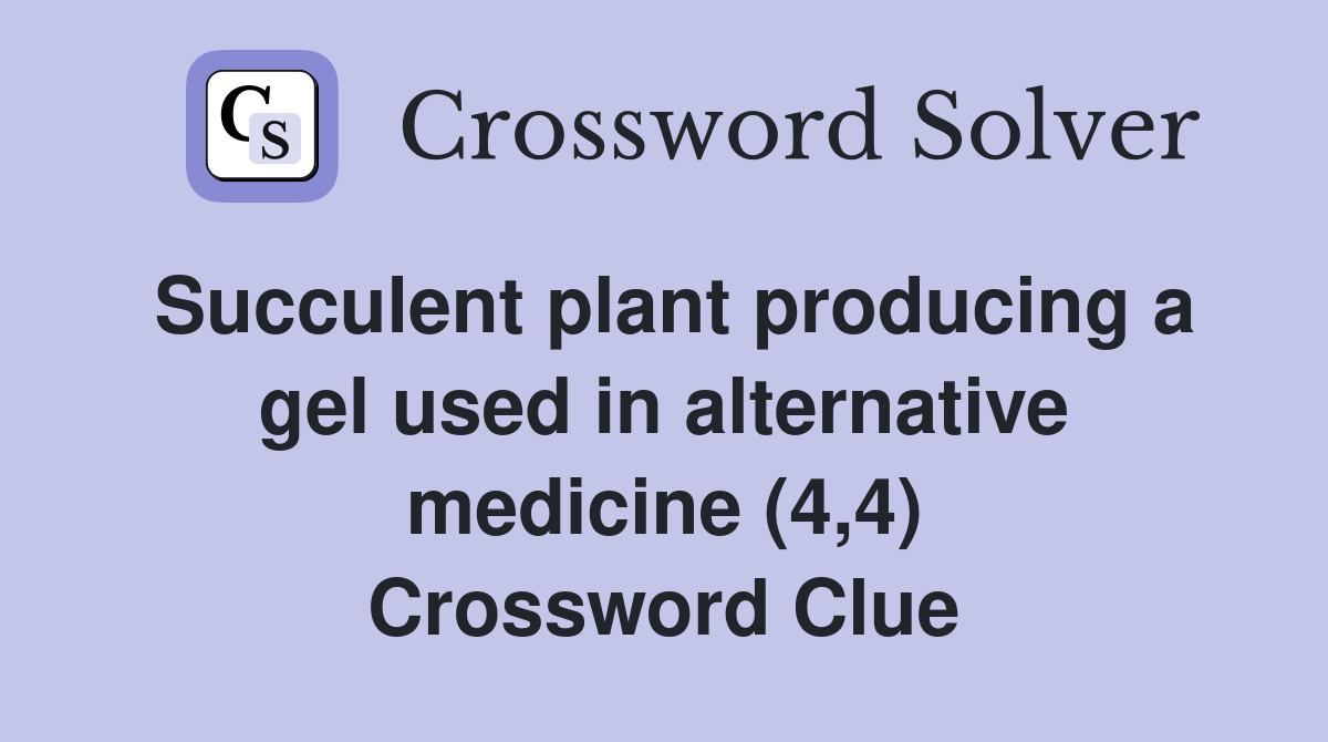 Succulent plant producing a gel used in alternative medicine (4,4) Crossword Clue