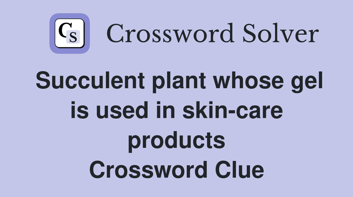 Succulent plant whose gel is used in skin-care products Crossword Clue
