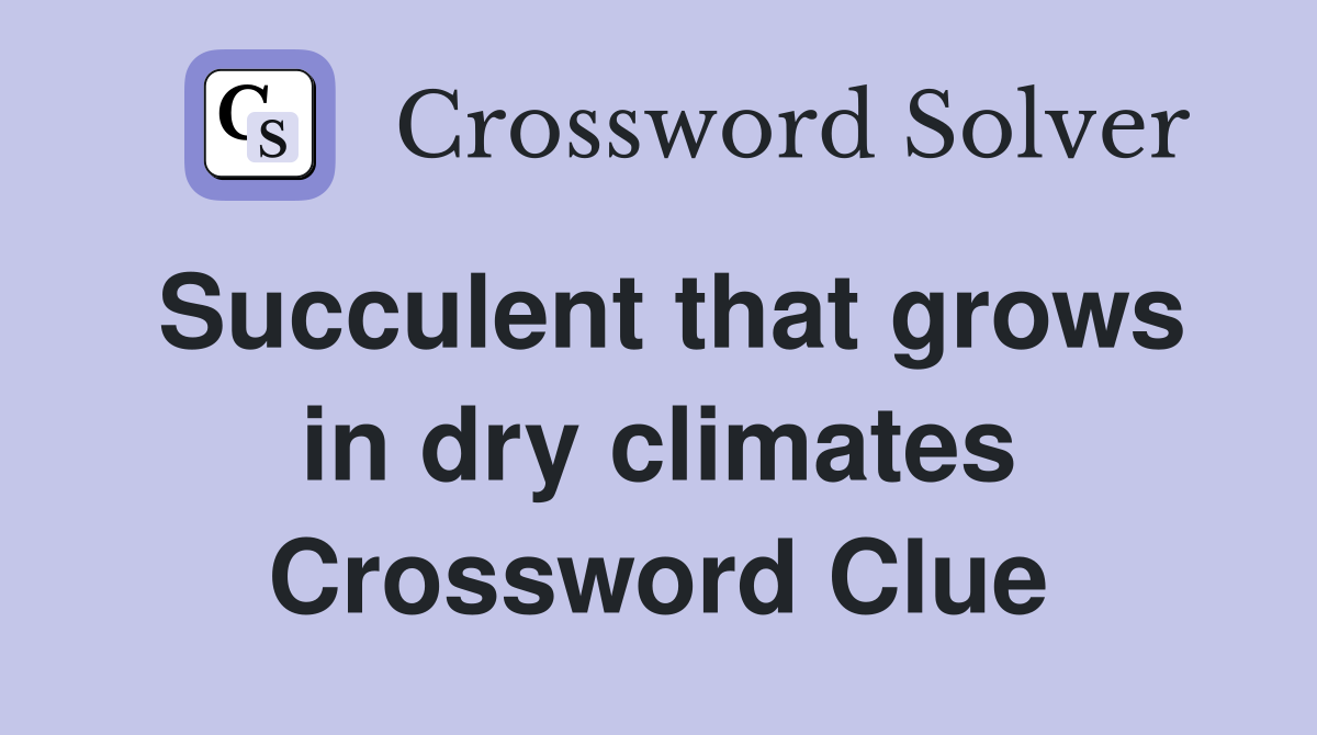 Succulent that grows in dry climates Crossword Clue