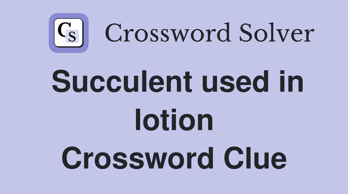 Succulent used in lotion Crossword Clue