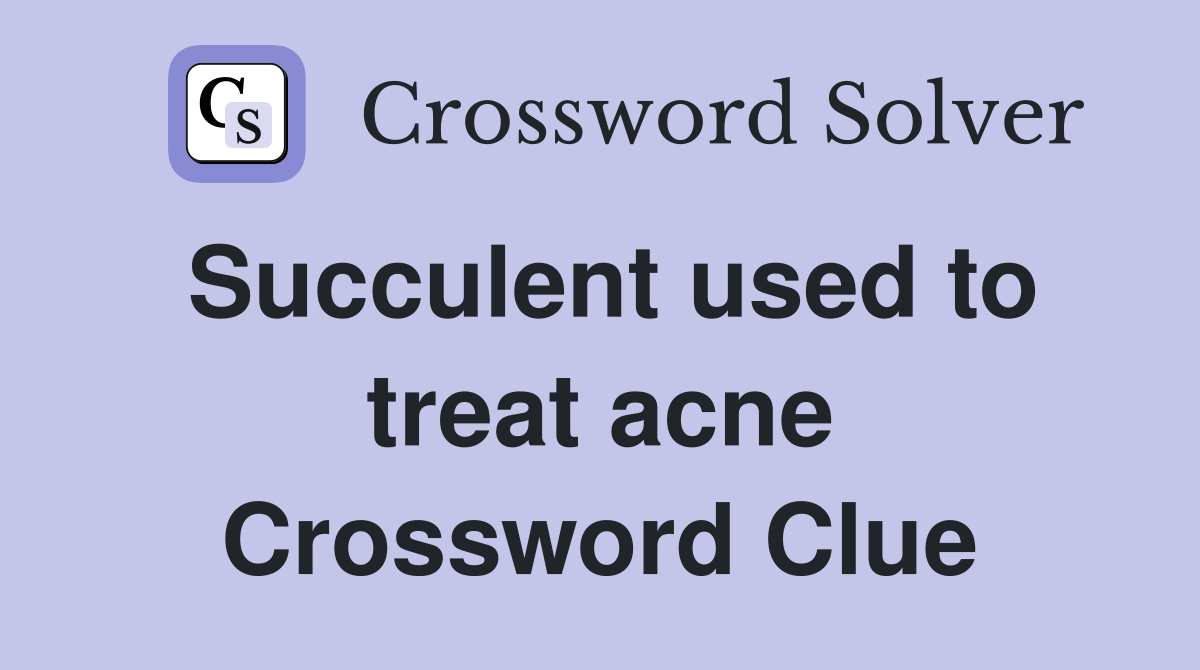 Succulent used to treat acne Crossword Clue