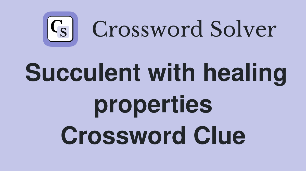 Succulent with healing properties Crossword Clue