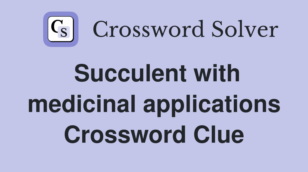 Succulent with medicinal applications Crossword Clue