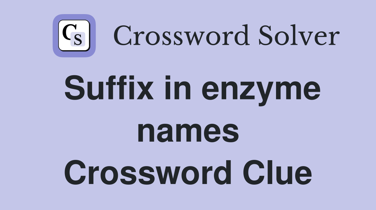 Suffix in enzyme names Crossword Clue