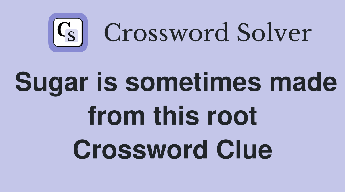 Sugar is sometimes made from this root Crossword Clue