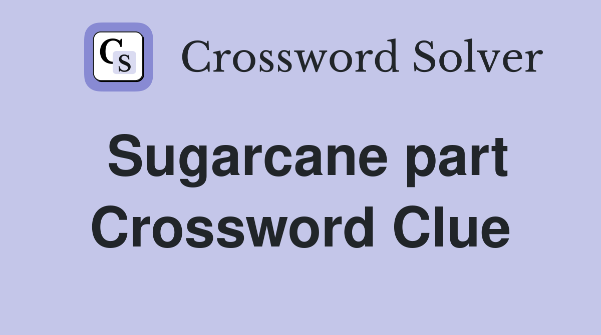 Sugarcane part Crossword Clue