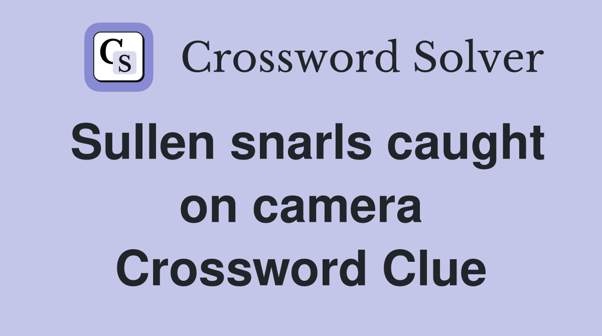 Sullen snarls caught on camera Crossword Clue