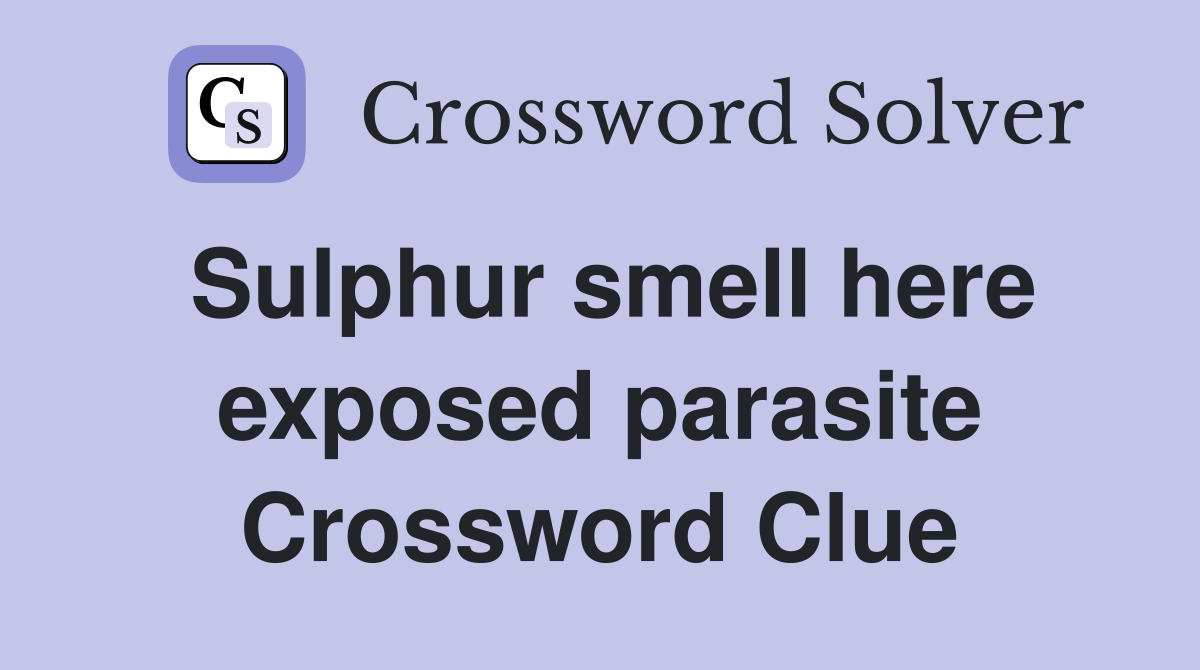 Sulphur smell here exposed parasite Crossword Clue