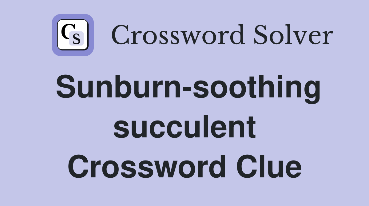 Sunburn-soothing succulent Crossword Clue