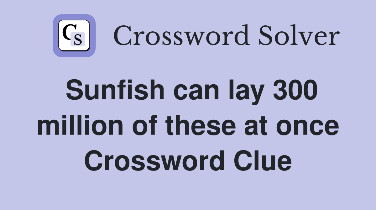 Sunfish can lay 300 million of these at once Crossword Clue