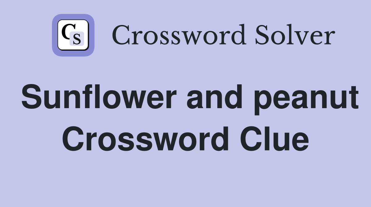 Sunflower and peanut Crossword Clue