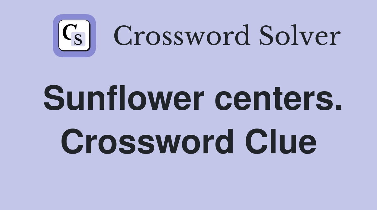 Sunflower centers. Crossword Clue