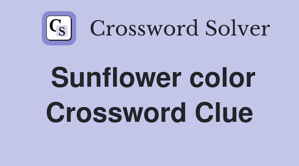 Sunflower color Crossword Clue