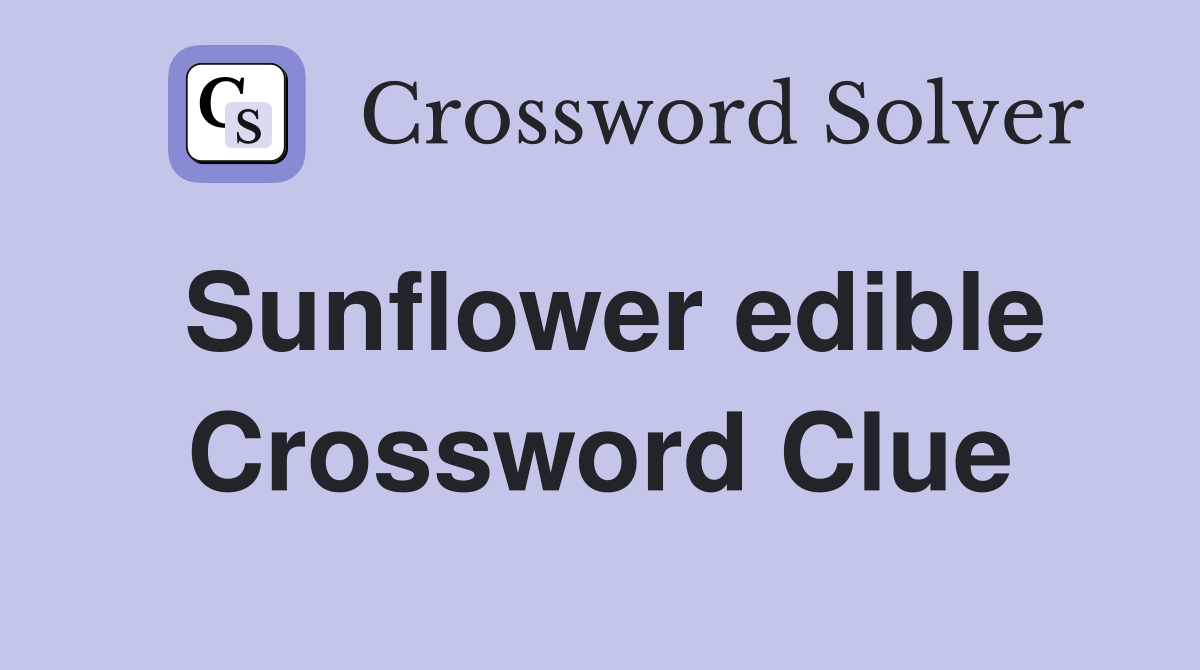 Sunflower edible Crossword Clue