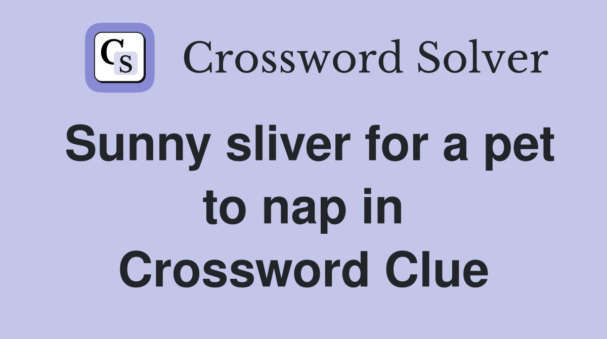Sunny sliver for a pet to nap in Crossword Clue