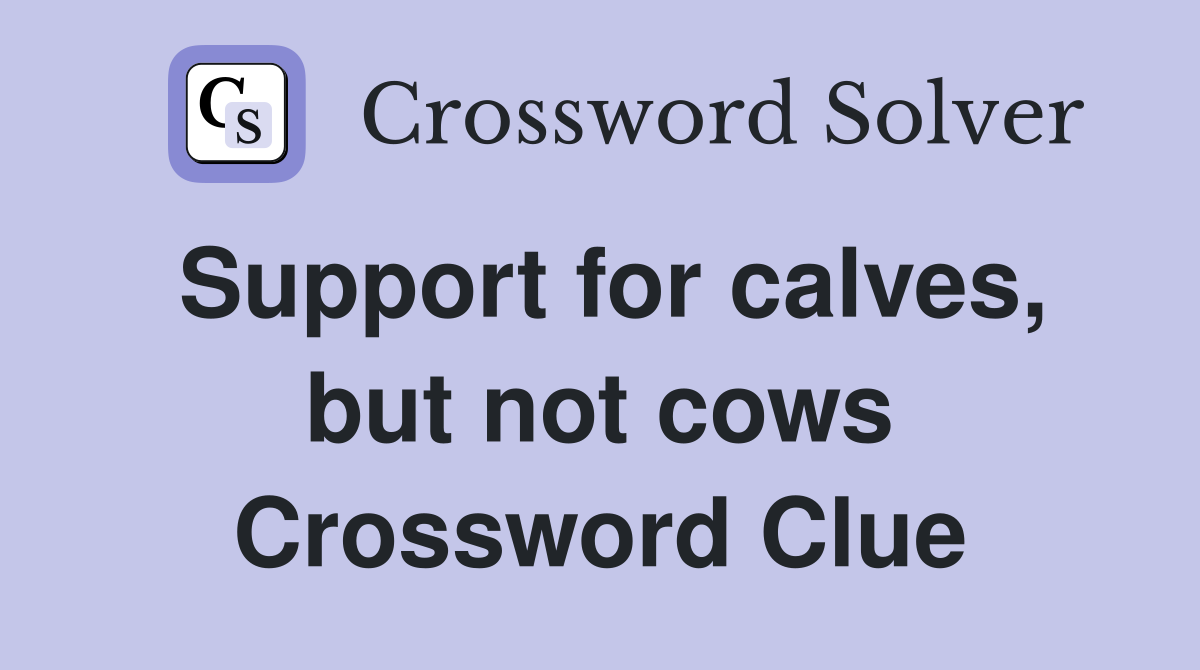 Support for calves, but not cows Crossword Clue