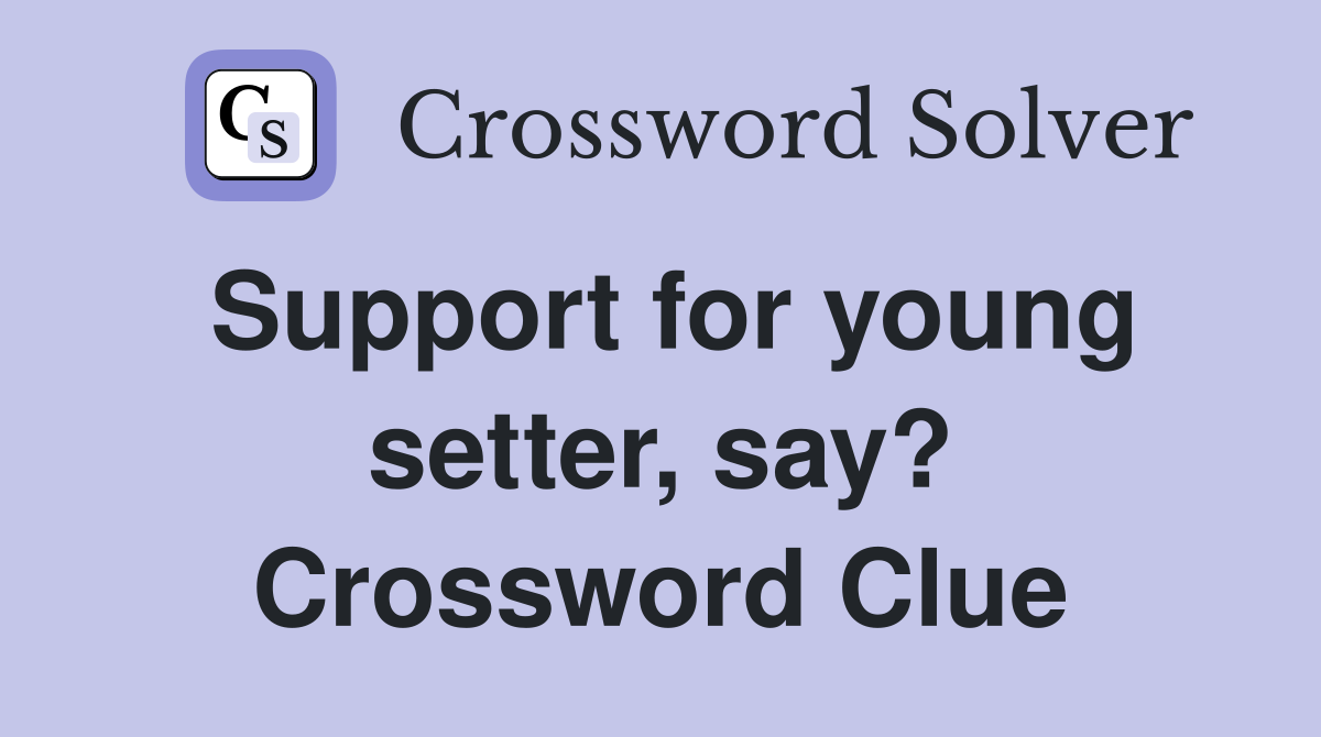 Support for young setter, say? Crossword Clue
