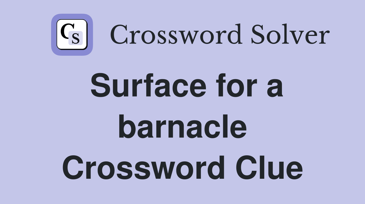 Surface for a barnacle Crossword Clue