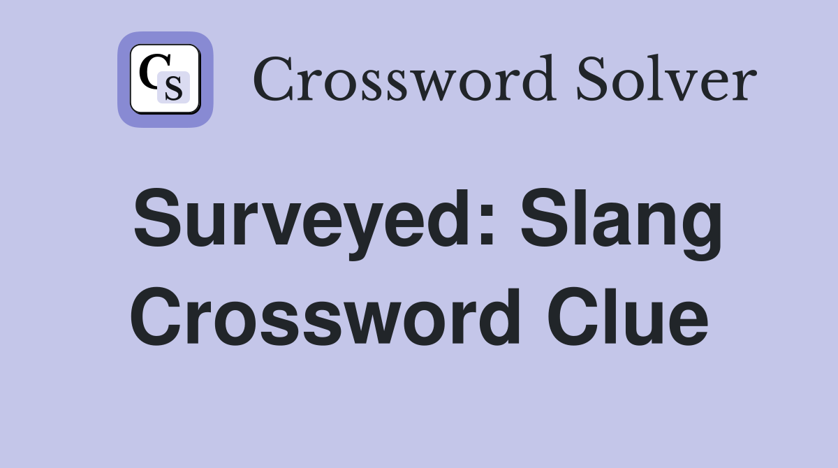 Surveyed: Slang Crossword Clue