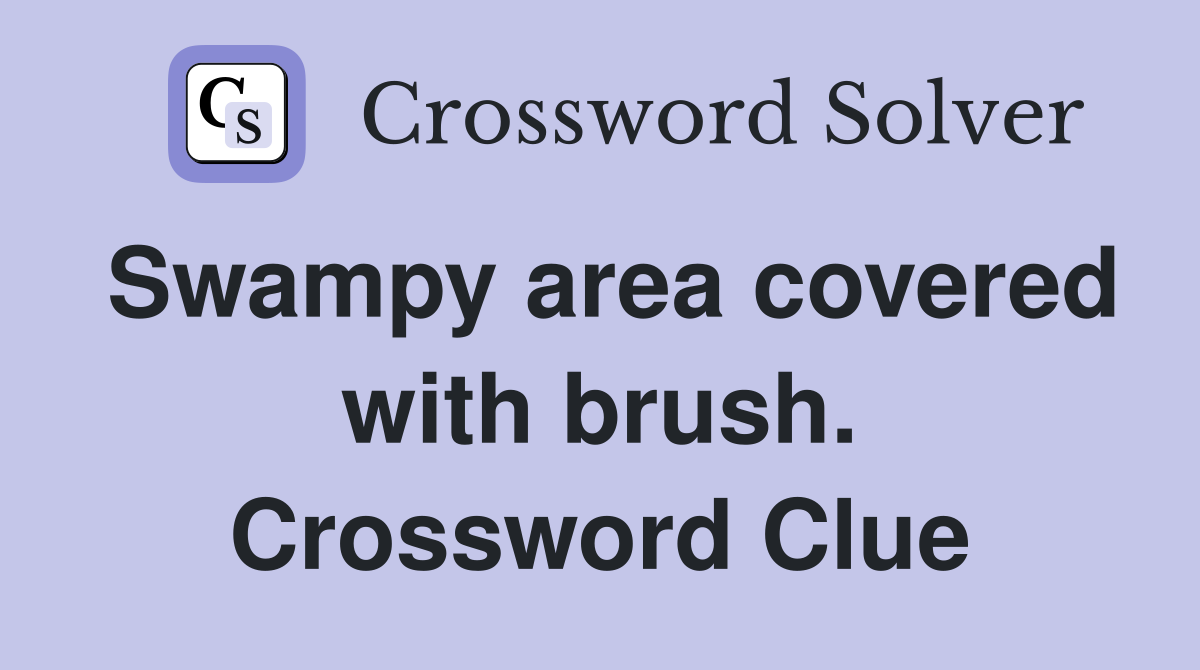 Swampy area covered with brush. Crossword Clue