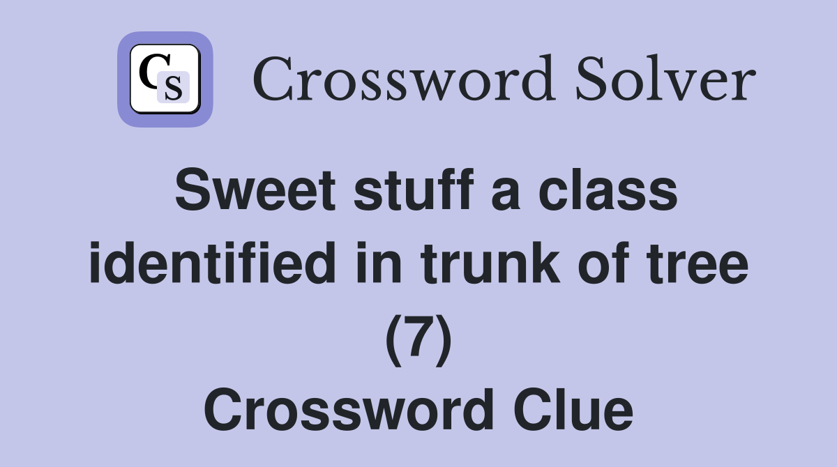 Sweet stuff a class identified in trunk of tree (7) Crossword Clue