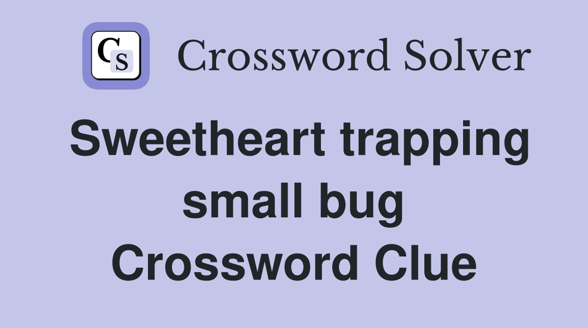 Sweetheart trapping small bug Crossword Clue