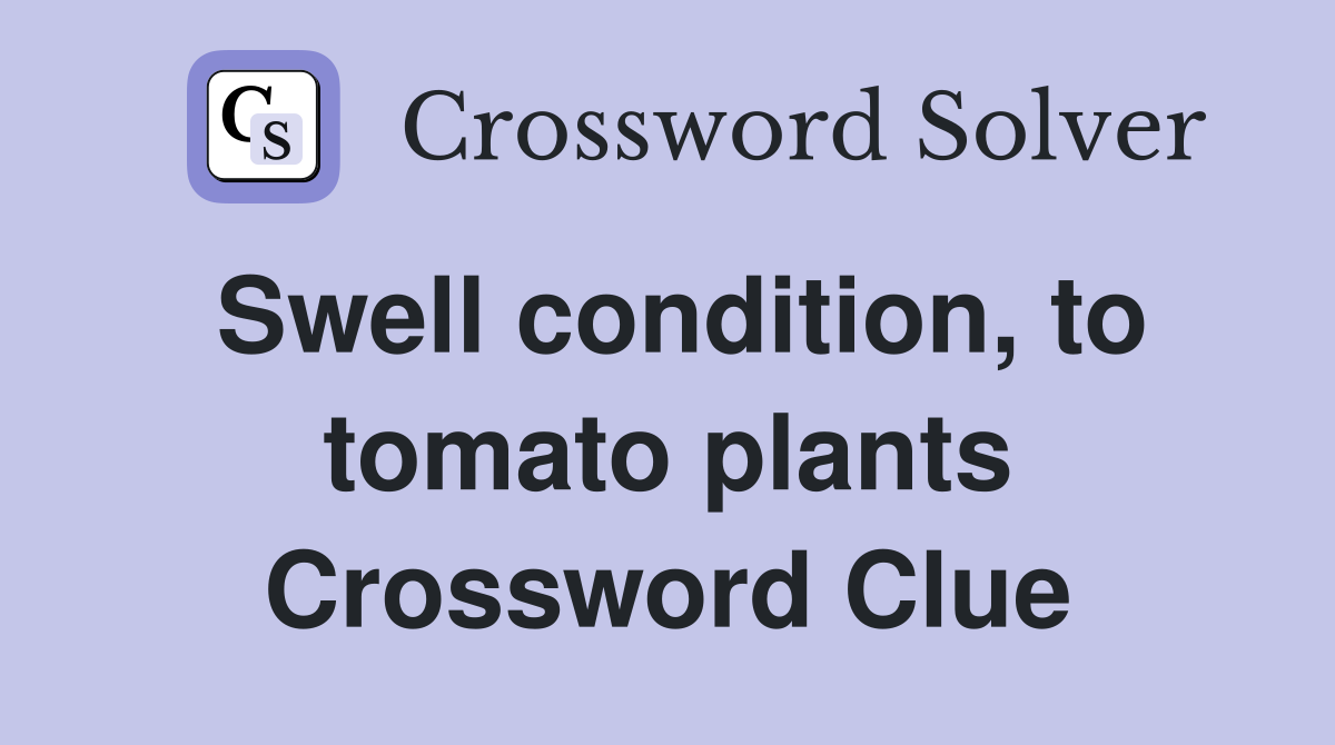 Swell condition, to tomato plants Crossword Clue