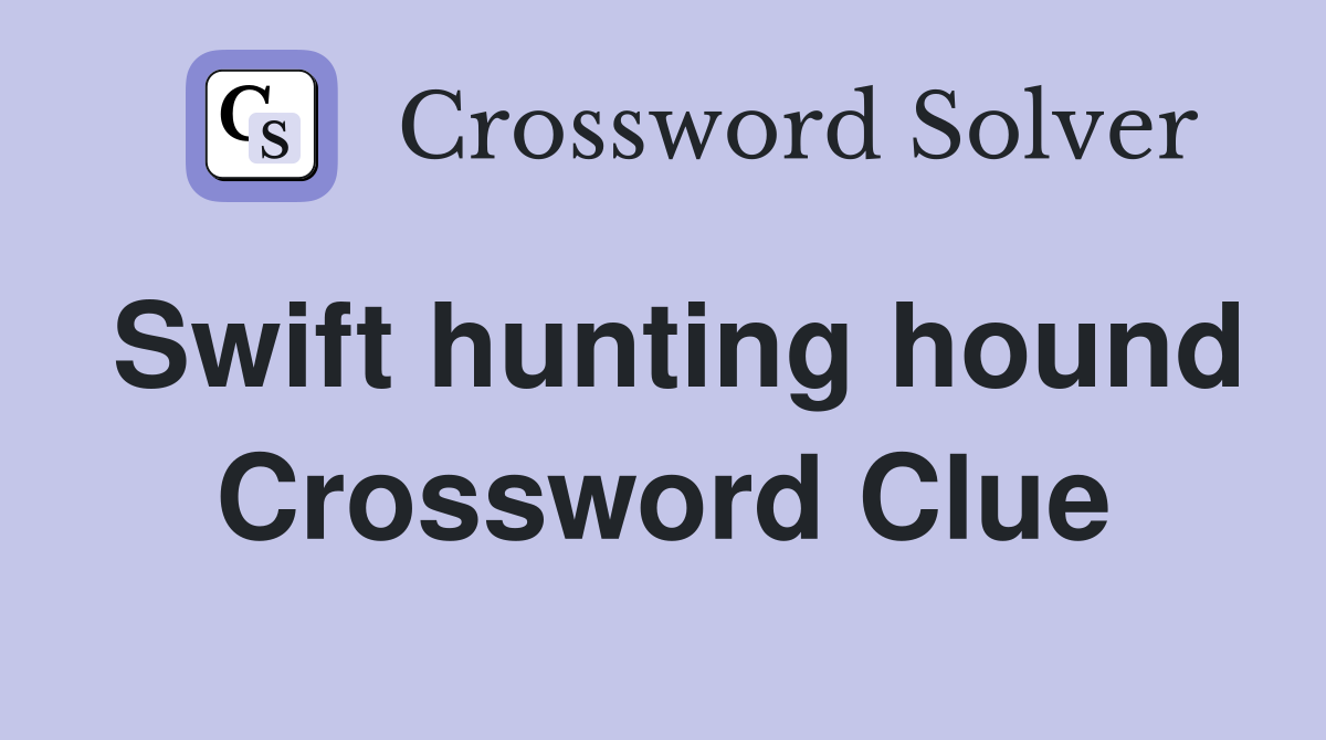 Swift hunting hound Crossword Clue