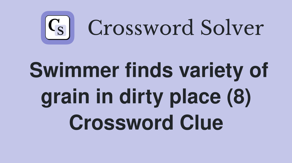 Swimmer finds variety of grain in dirty place (8) Crossword Clue