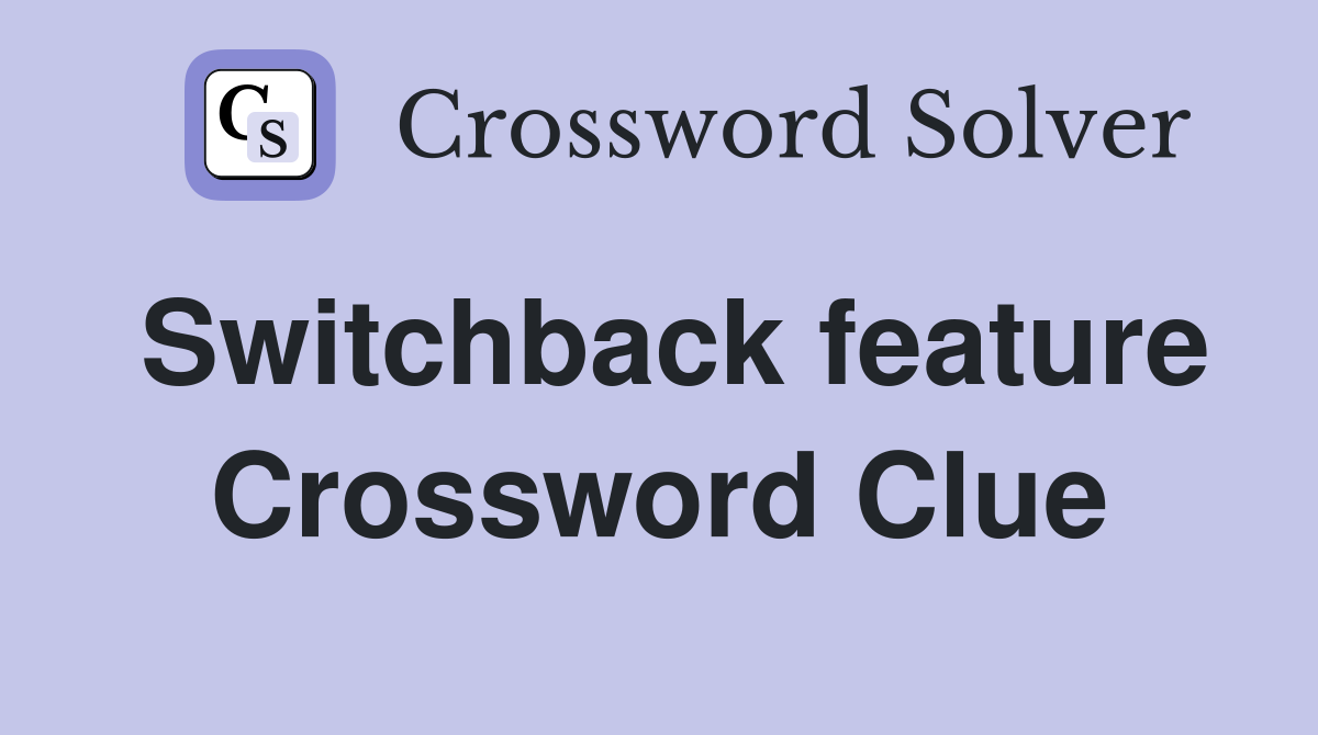 Switchback feature Crossword Clue
