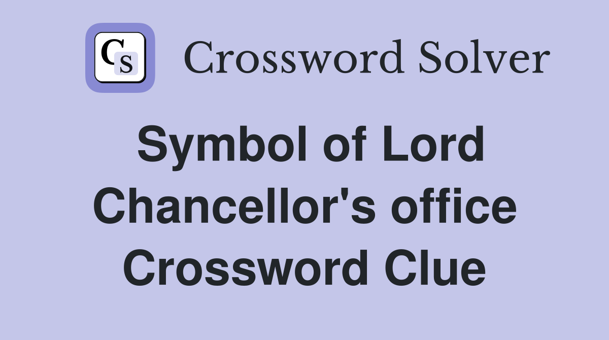Symbol of Lord Chancellor's office Crossword Clue