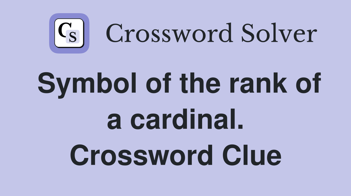 Symbol of the rank of a cardinal. Crossword Clue