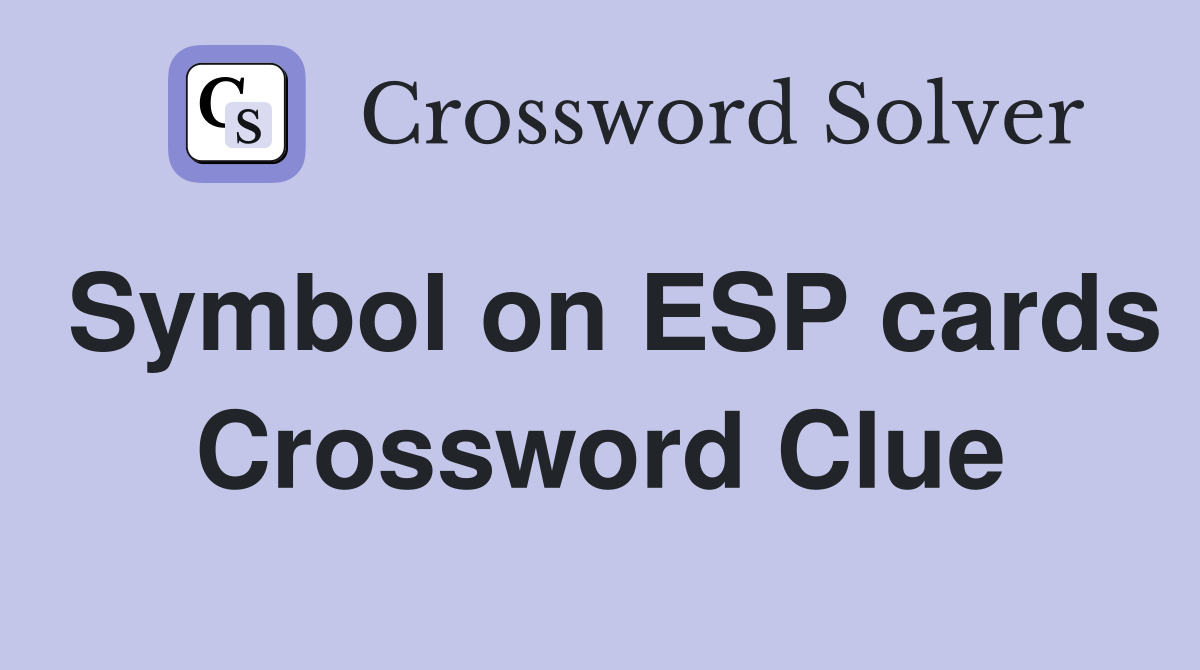 Symbol on ESP cards Crossword Clue
