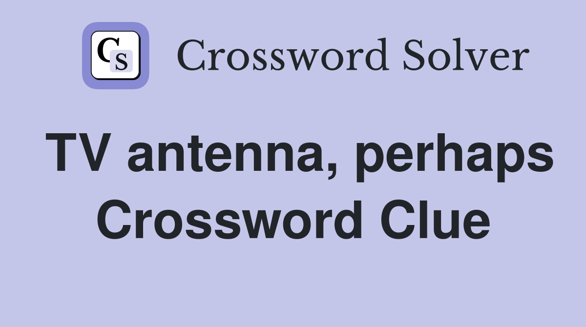 TV antenna, perhaps Crossword Clue