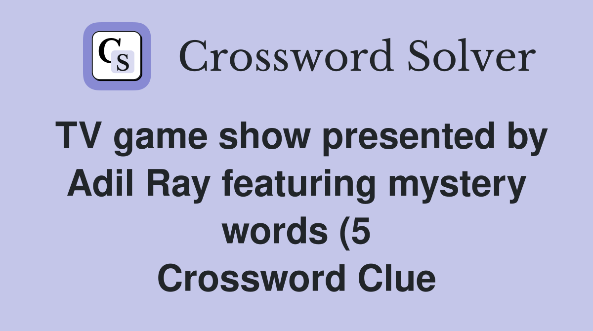 TV game show presented by Adil Ray featuring mystery words (5 TV game show presented by Adil Ray featuring mystery words (5