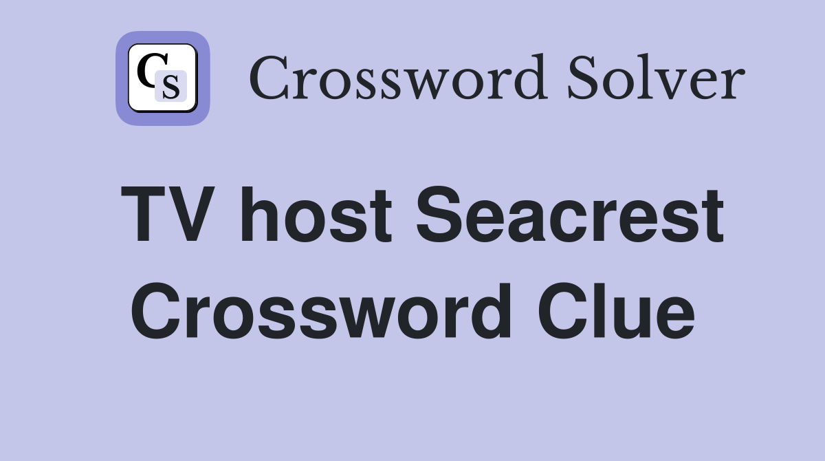 TV host Seacrest Crossword Clue