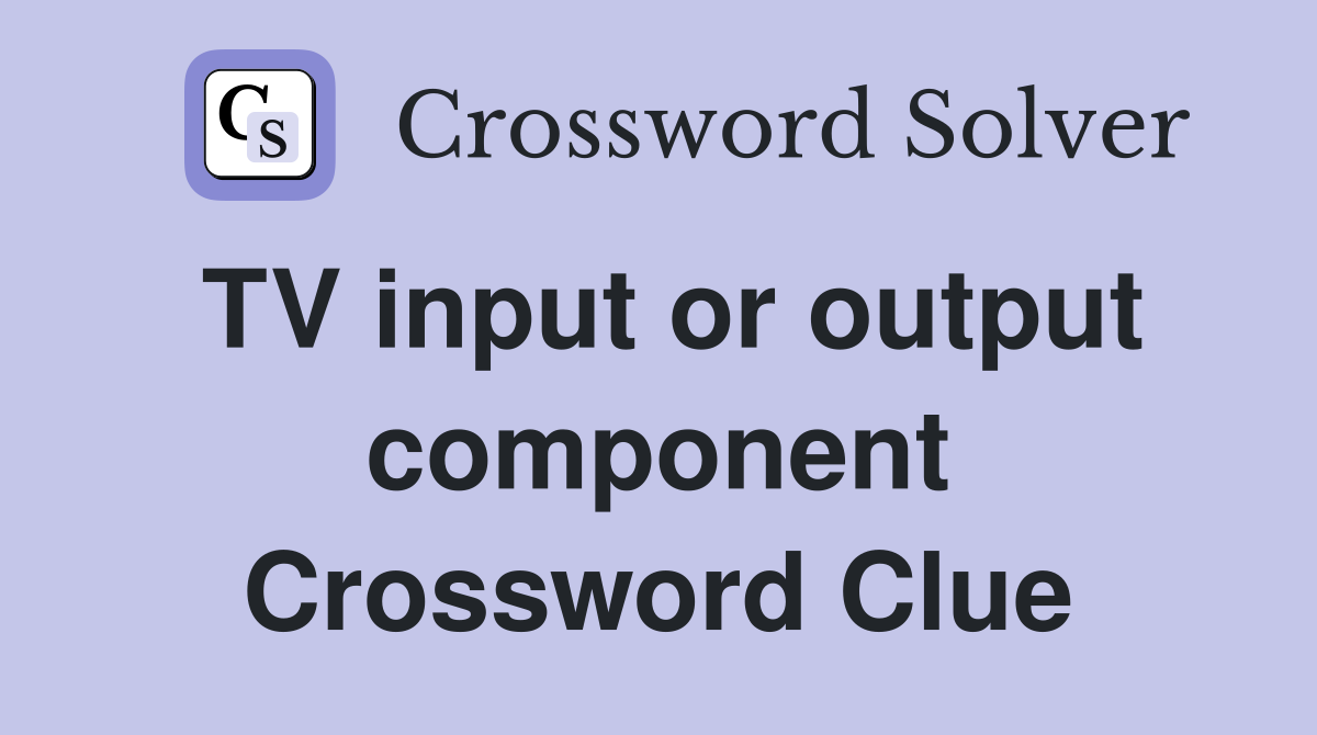 TV input or output component Crossword Clue
