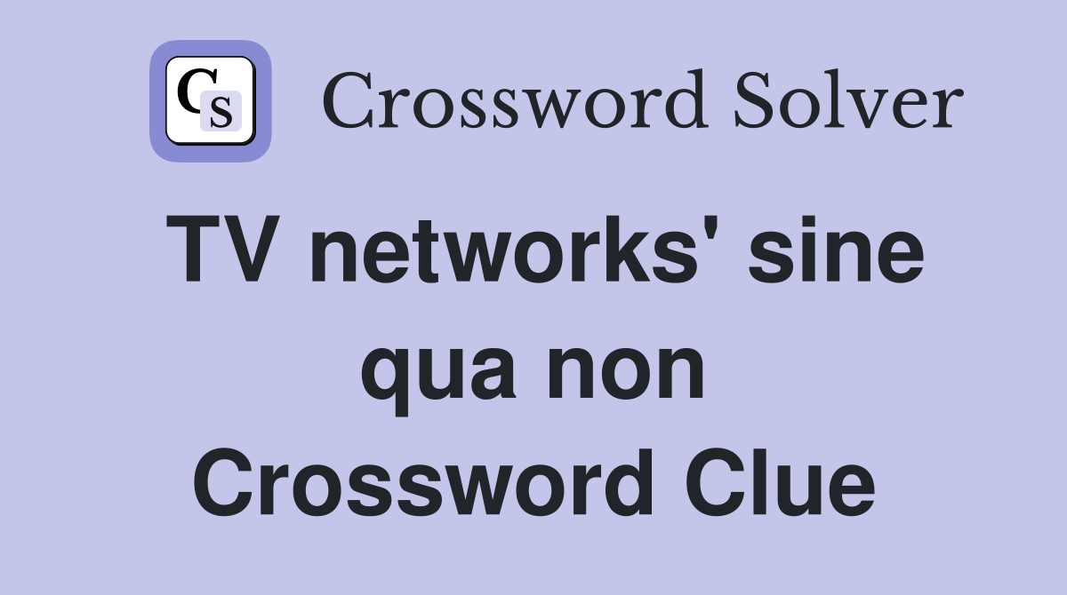 TV networks' sine qua non Crossword Clue