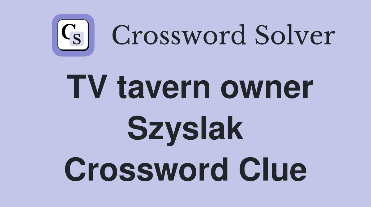 TV tavern owner Szyslak Crossword Clue