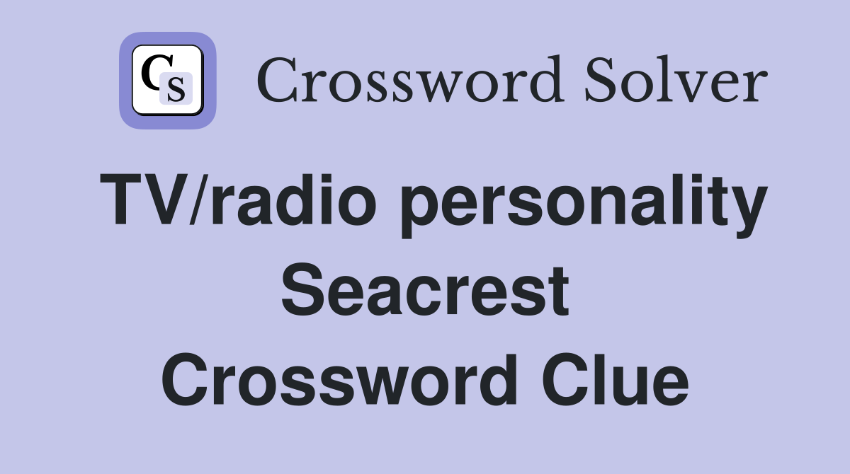 TV/radio personality Seacrest Crossword Clue