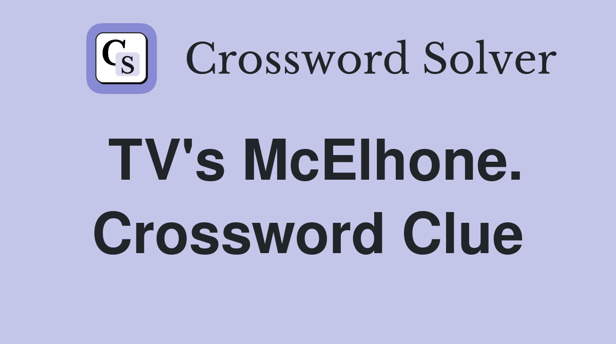 TV's McElhone. Crossword Clue