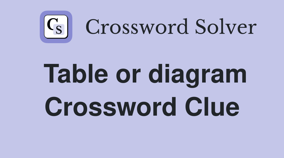 Table or diagram Crossword Clue