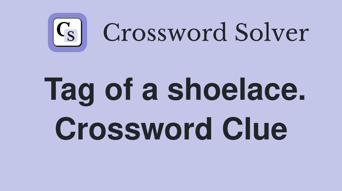 Tag of a shoelace. Crossword Clue