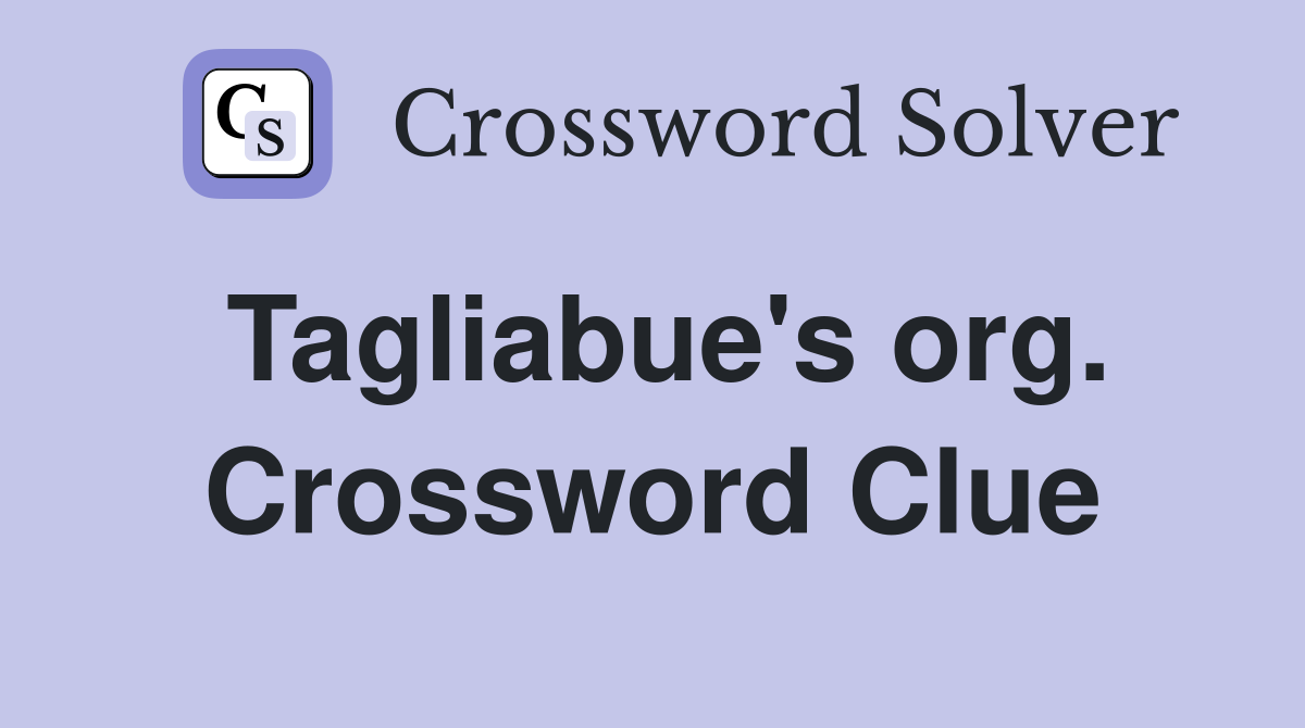 Tagliabue's org. Crossword Clue