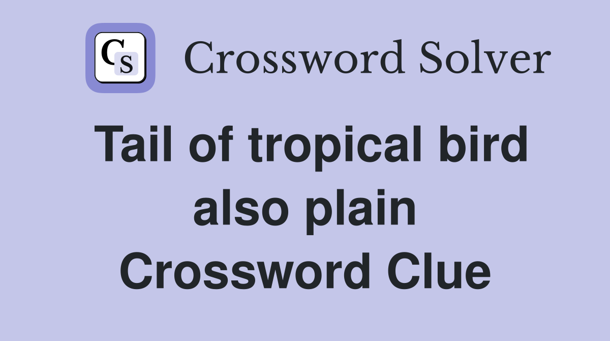 Tail of tropical bird also plain Crossword Clue