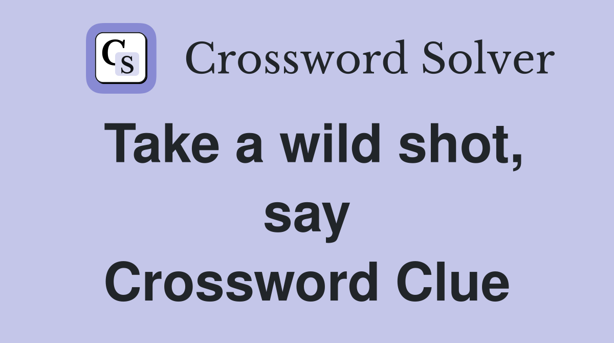 Take a wild shot, say Crossword Clue