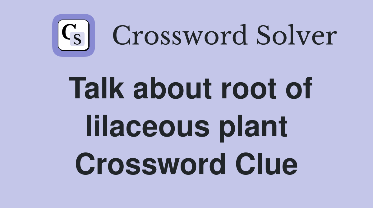 Talk about root of lilaceous plant Crossword Clue