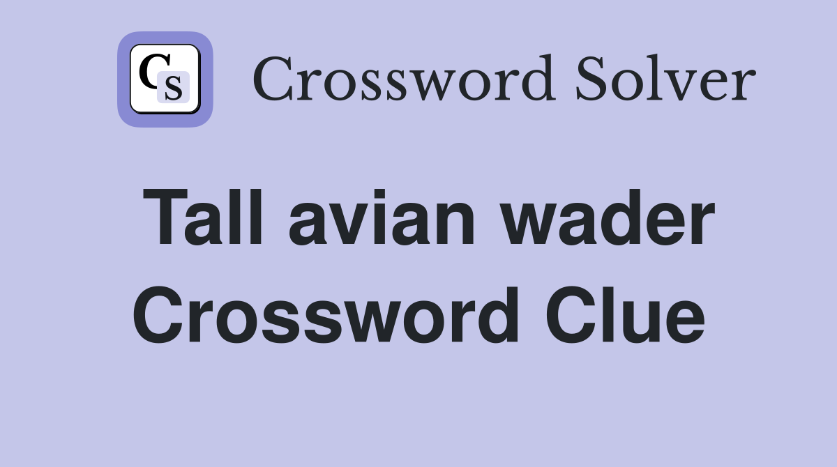 Tall avian wader Crossword Clue