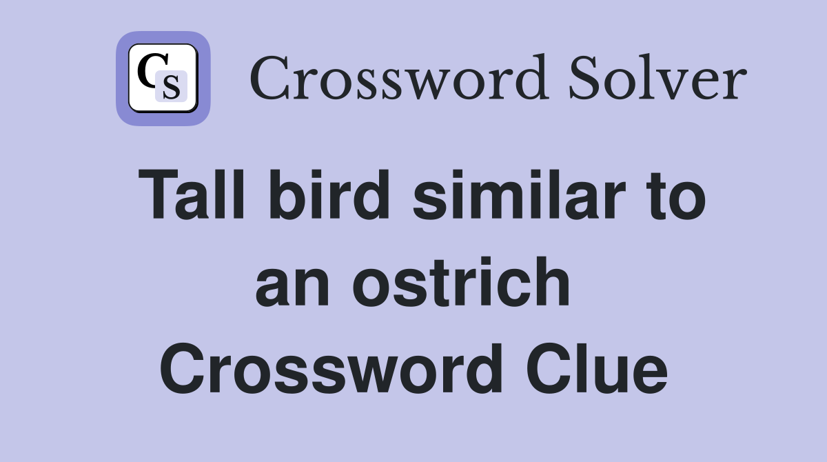 Tall bird similar to an ostrich Crossword Clue