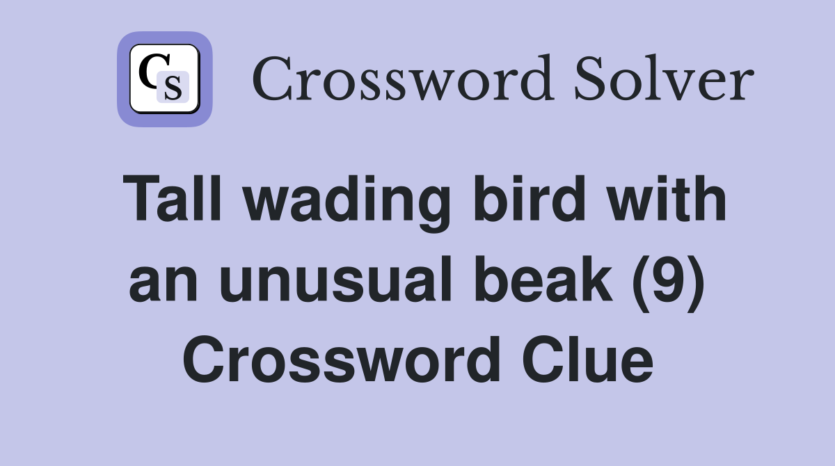 Tall wading bird with an unusual beak (9) Crossword Clue